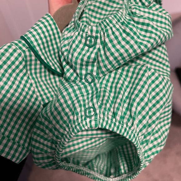 Green Gingham Baby Romper - Picture 6 of 6